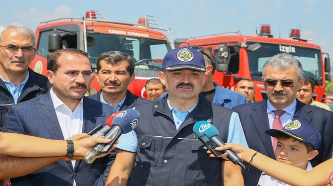 Bakan Pakdemirli İzmir de:  Orman yangınına müdahale süresi 10 dakika civarına indi  